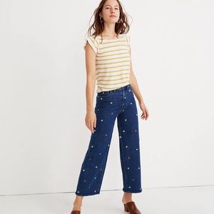 Madewell Wide Leg crop jeans floral confetti